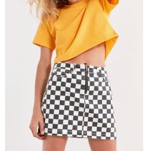 Checkered Mini Skirt.